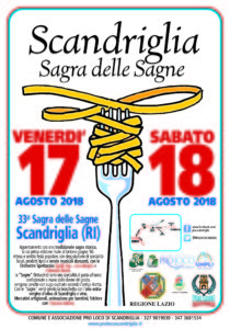 Sagra delle Sagne Scandrigliesi 2018 a Scandriglia (RI) | Sagre nel Lazio