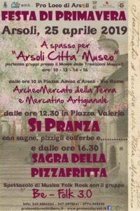 Festa di Primavera e Sagra della Pizzafritta 2019 ad Arsoli (RM) | Sagre nel Lazio