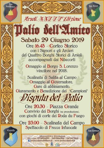 Palio dell'Amico 2019 ad Arsoli (RM) | Feste Medievali e Rievocazioni Storiche nel Lazio