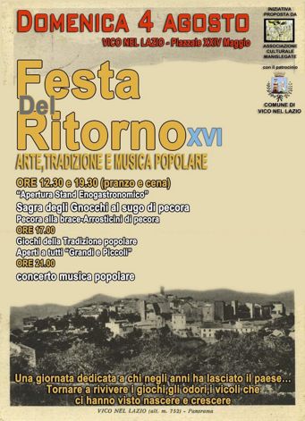 Festa del Ritorno 2019 a Vico nel Lazio | Sagre del Lazio