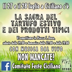 Sagra del Tartufo Estivo e dei Prodotti Tipici 2019 a Ciciliano (RM) | Sagre nel Lazio