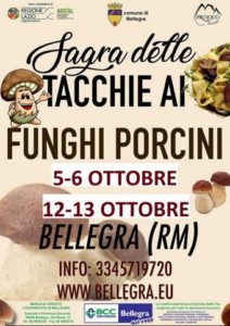 Sagra delle Tacchie ai Funghi Porcini 2019 a Bellegra (RM) | Sagre nel Lazio