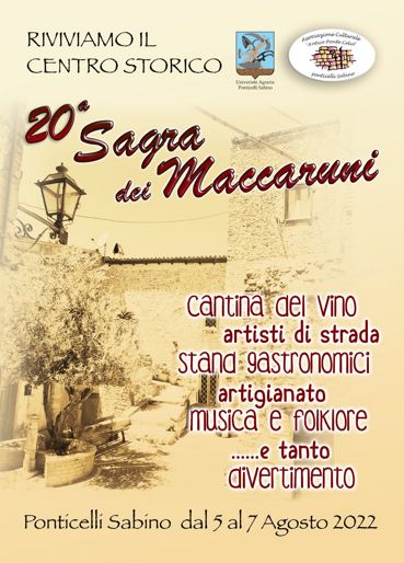 Sagra dei Maccaruni 2022 a Ponticelli Sabino - Scandriglia (RI) | Sagre nel Lazio