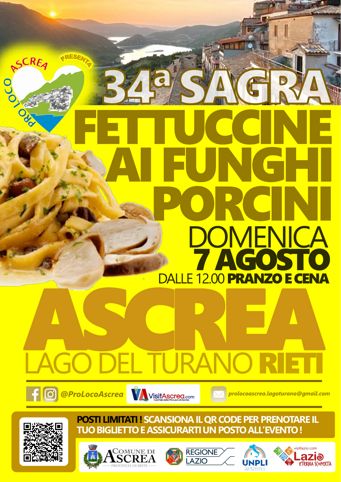 Sagra delle Fettuccine ai Funghi Porcini 2022 ad Ascrea (RI) | Sagre nel Lazio