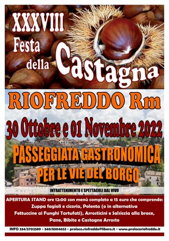 Festa della Castagna 2022 a Riofreddo (RM) | Sagre nel Lazio