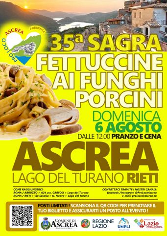 Sagra delle Fettuccine ai Funghi Porcini 2023 ad Ascrea (RI) | Sagre nel Lazio