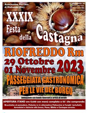 Festa della Castagna 2023 a Riofreddo (RM) | Sagre nel Lazio