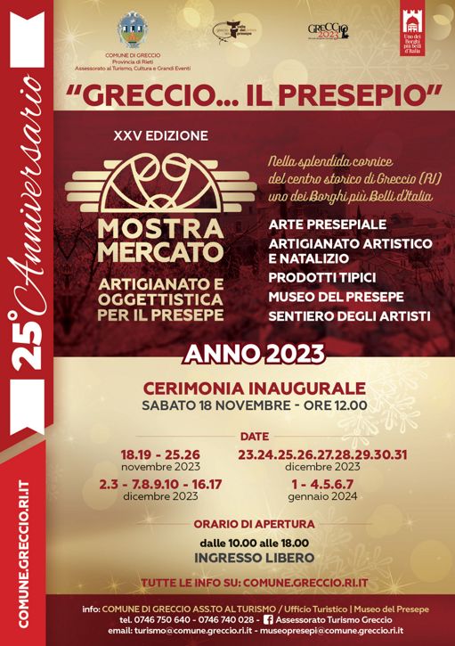 Mercatino di Natale 2023 a Greccio (RI) I Mercatini di Natale più belli del Lazio