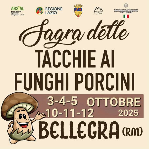 Sagra delle Tacchie ai Funghi Porcini 2025 a Bellegra (RM) | Sagre nel Lazio