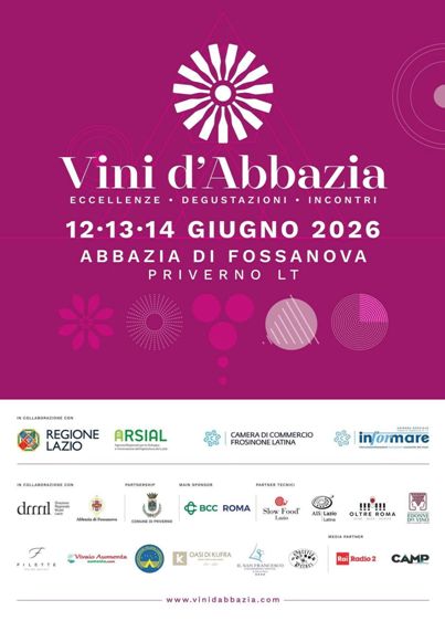 Vini d'Abbazia - Fossanova 2026 - Priverno (LT) | Lazio Nascosto Vini d'Abbazia - Fossanova 2026 - Priverno (LT) | Lazio Nascosto