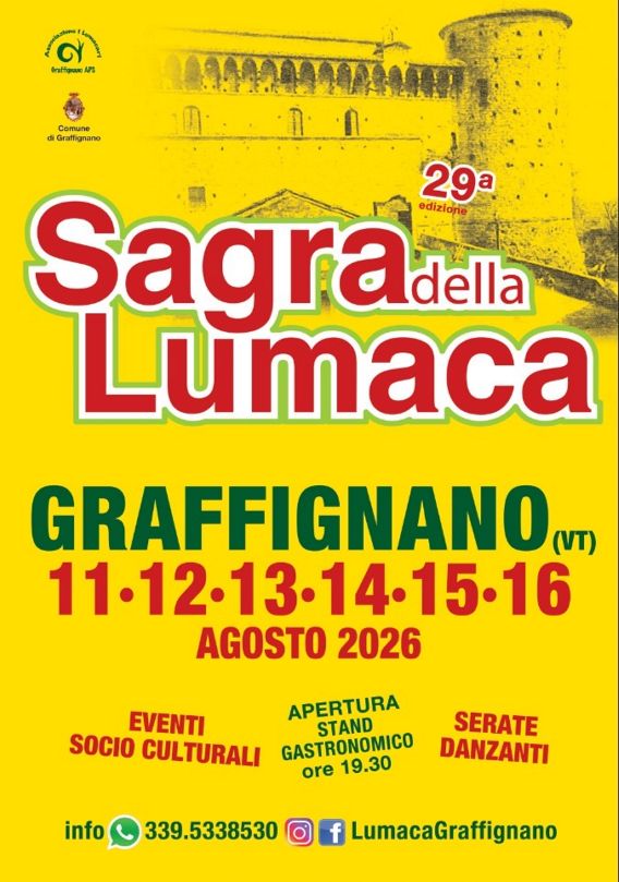 Sagra della Lumaca 2026 a Graffignano (VT) | Sagre nel Lazio Sagra della Lumaca 2026 a Graffignano (VT) | Sagre nel Lazio